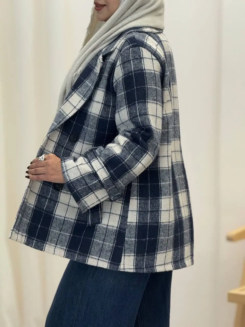 3568-کت چهارخونه شکلات